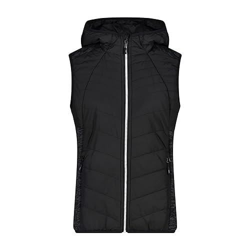 CMP Damen Hybrid Hoodie Weste, nero, 36 von CMP