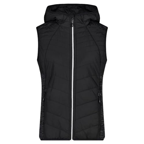 CMP Damen Hybrid Hoodie Weste, nero, 40 von CMP