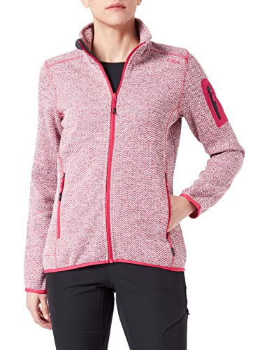 CMP Damen Strick Fleece Jacke, fucsia-bianco, 46 von CMP