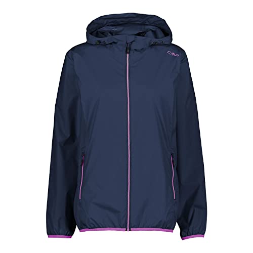 CMP Damen Jacke Regenjacke Woman Rain Fix Hood Jacket, Farbe:Blau, Größe:38, Artikel:-M926 blue von CMP