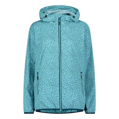 CMP Damen Jacke Regenjacke Woman Rain Fix Hood Jacket, Farbe:Blau, Größe:44, Artikel:-09YN aqua/deep lake von CMP