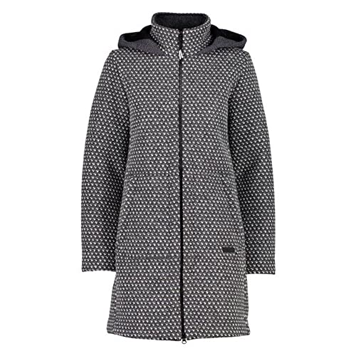 CMP Damen Jacquard Wooltech Long Coat, Rauchmel.-b.Gips, D44 von CMP