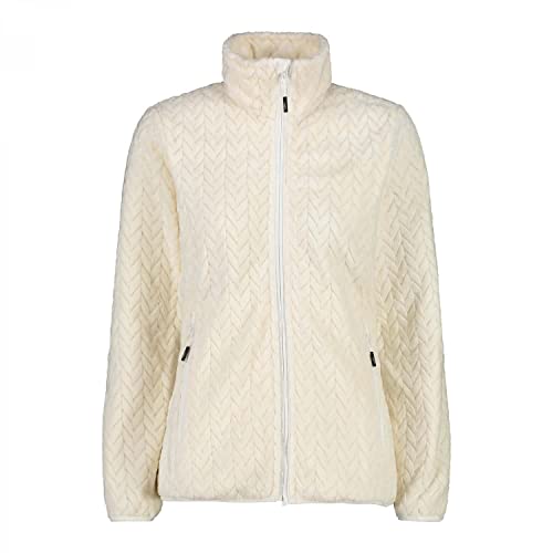 CMP Damen Jacquard highloft Jacket Fleecejacke, B. Co Kreide, 40 von CMP