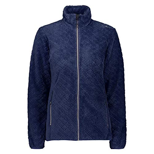 CMP Damen Jacquard highloft Jacket Fleecejacke, Schwarz Blau, 40 von CMP