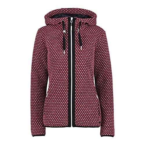 CMP Damen Jacquard wooltech Jacket Jacke, Sangria-b.Gips, 48 von CMP