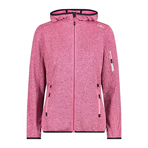 CMP Damen Knitted Hoodie Jacke, pink fluo-lighter, 36 von CMP