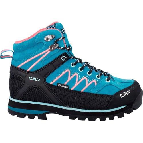CMP Damen Moon Mid Wmn Trekking Wp Walking Shoe, Teal Red Fluo, 37 EU von CMP