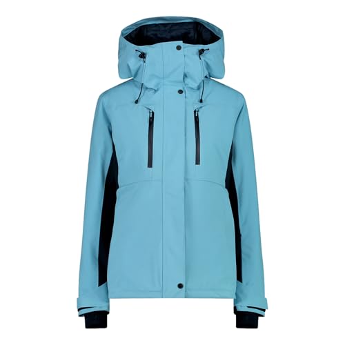 CMP Damen Outdoorjacke Funktionsjacke Skijacke Jacket Fix Hood, Farbe:Hellblau, Größe:42, Artikel:-L615 Niagara von CMP
