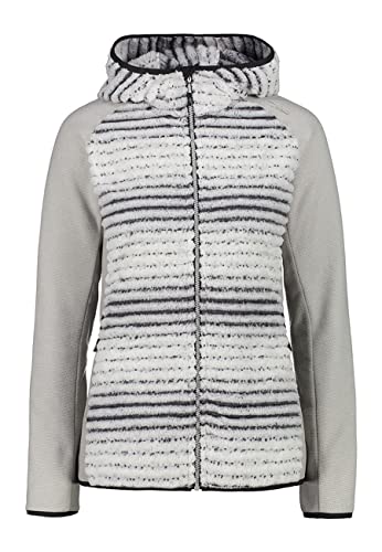 CMP Damen Printed Highloft Jacket Fleece Jacke, Bone, 42 von CMP
