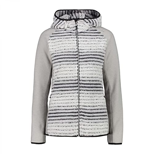 CMP Damen Printed Highloft Jacket Fleecejacke, Bone, 40 von CMP