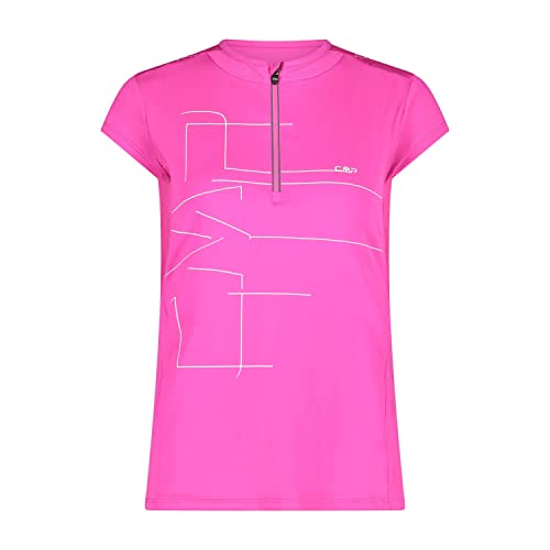 CMP Damen Radtrikot HZ Makrologo Stretch Polyester 31C7836 42 pink von CMP