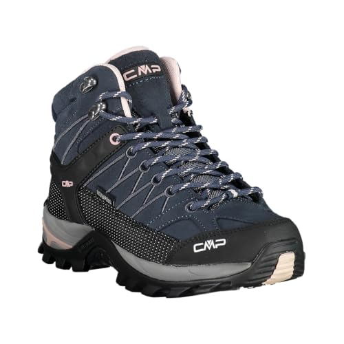 CMP Damen Rigel Mid Wasserdichte Wanderstiefel - Leichte Traillaufschuhe mit Knöchelstütze & All-Terrain Grip Designed in Italy (53UG ASPHALT-ANTRACITE-ROSE, US Footwear Size System, Adult, Women von CMP