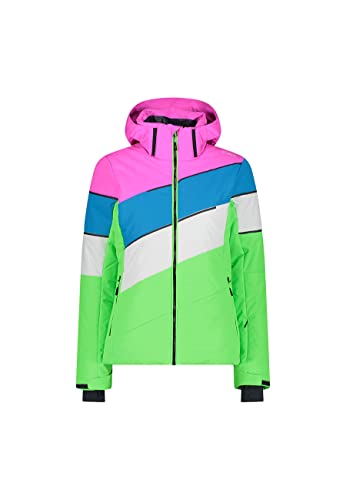 CMP Damen Skijacke mit Zip Hood 32W0236 neon grün 46 von CMP