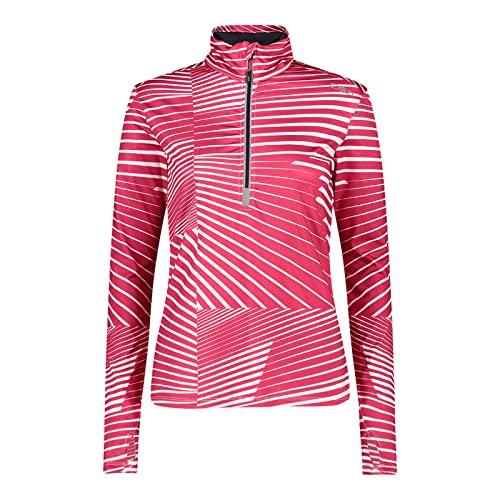 CMP Damen Skipullover Laufshirt Midlayer Halfzip Longsleeve Funktionsshirt Sweat, Farbe:Rosa, Artikel:-B870 Fuchsia, Größe:L von CMP