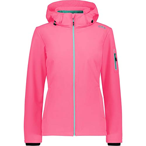 CMP Damen Softshell Hood Jacket Pink 36, glänzend, 62 von CMP