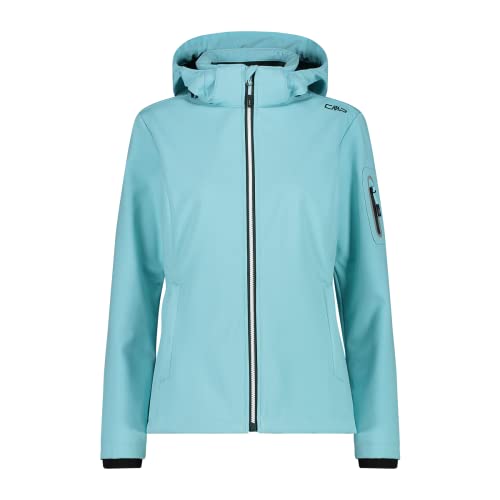 CMP Damen Softshell Hoodie Jacke, Acqua, 36 von CMP
