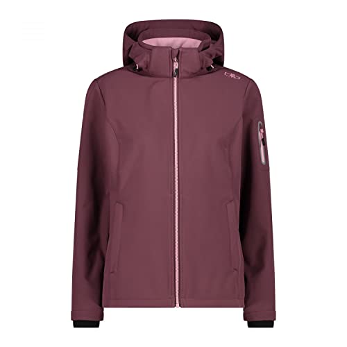 CMP Damen Softshell Hoodie Jacke, plum, 48 von CMP