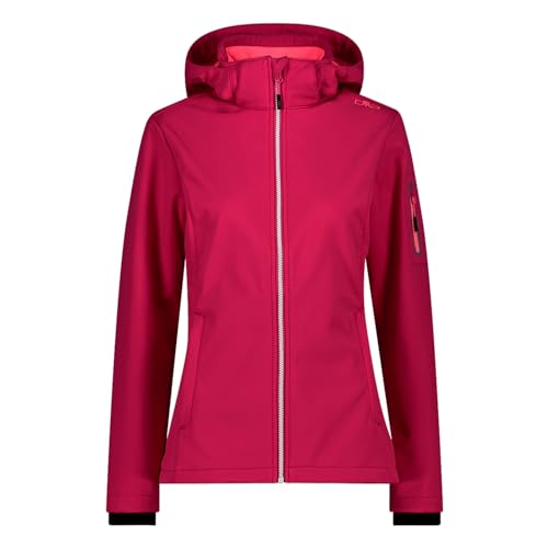 CMP Damen Softshelljacke Regenjacke Woman Zip Hood Jacket, Farbe:Pink, Größe:40, Artikel:-H814 fuxia von CMP