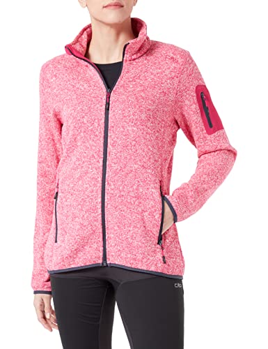 CMP Damen Strick Fleece Jacke, Fucsia-Bianco-titanio, 38 von CMP