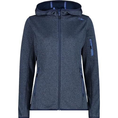 CMP Damen Strickjacke mit Fester Kapuze, Blau-Provence, 44 von CMP