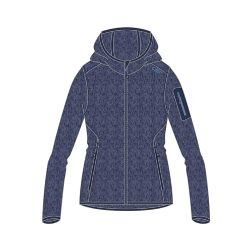 CMP Damen Strickjacke mit Fester Kapuze, Blau-Provence, 50 von CMP