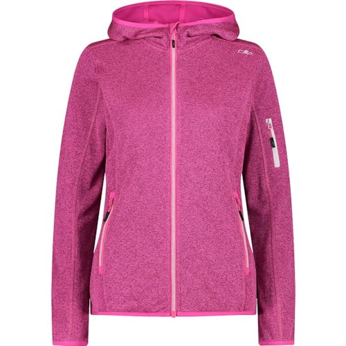 CMP Damen Strickjacke mit Fester Kapuze, Fuxia-Lighter, 44 von CMP