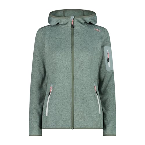 CMP Damen Strickjacke mit Fester Kapuze, Jade-Salvia, 46 von CMP