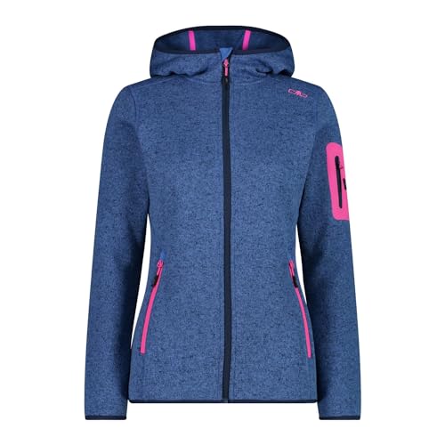 CMP Damen Strickjacke mit Fester Kapuze, Provence-Blau, 40 von CMP