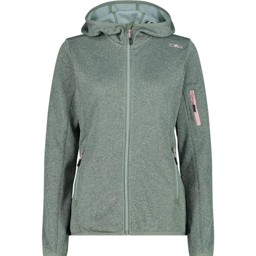 CMP Damen Strickjacke mit Fester Kapuze, Salbei-Jade, 42 von CMP