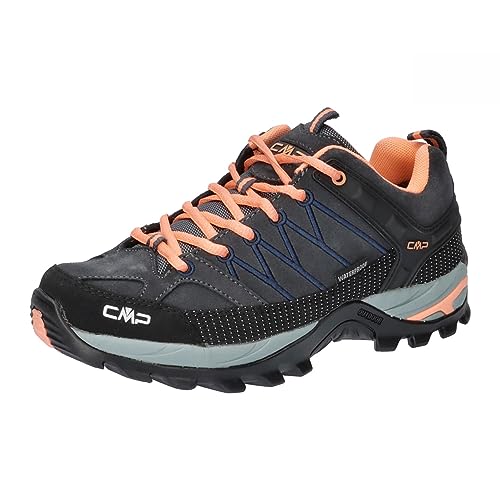 CMP Rigel Low Wmn Trekking Shoes Wp Damen Wanderschuhe, Anthrazit Orange Antracite Sunrise, 39 EU von CMP