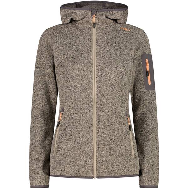 CMP Damen Unterjacke Kapuzen Fleecejacke Strick von CMP