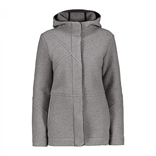 CMP Damen Wooltech Jacket Hooded Jacke, Grey Mel, 54 von CMP