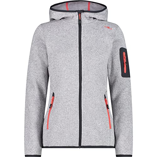 CMP Damen Zip Hoodie Jacke, Argento-Campari, 40, Grau von CMP