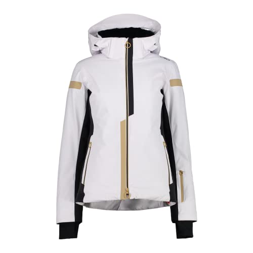 CMP Damen Zip Hoodie Jacke, bianco, 34 von CMP