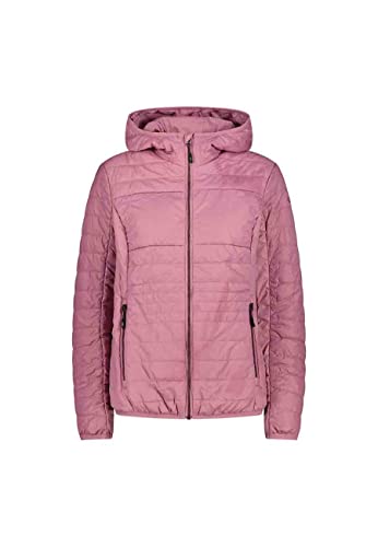 CMP Damen leichte Wattierte Steppjacke mit fester Kapuze 33Z5116 46 rose von CMP