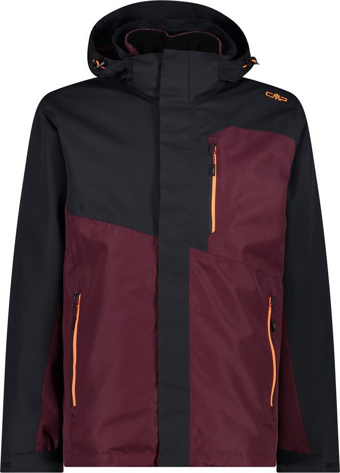 CMP Doppeljacke MAN JACKET ZIP HOOD DETACHABLE INN. ANTRACITE-BURGUNDY von CMP