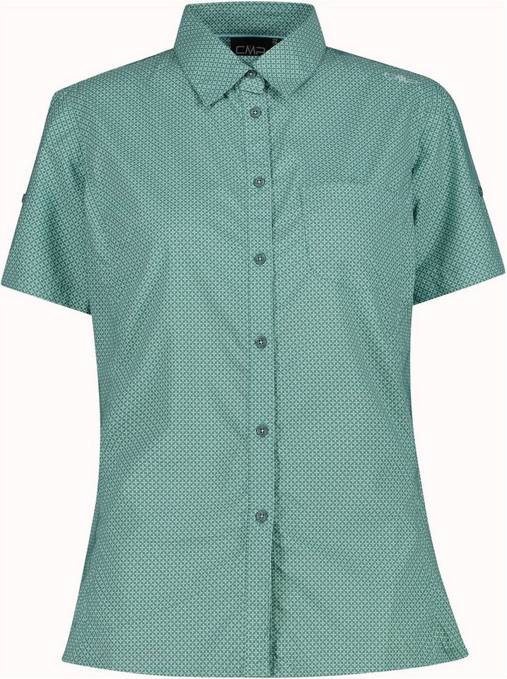 CMP Funktionsbluse Stretch-Kurzarmbluse mit floralem Muster Damen WOMAN SHIRT AGAVE-OPALE von CMP