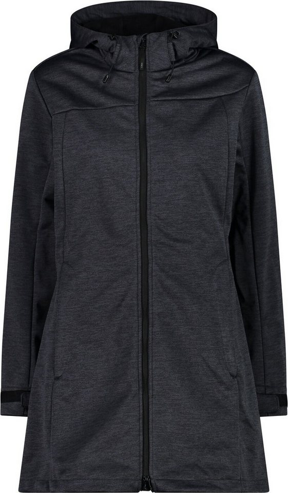 CMP Funktionsjacke WOMAN COAT FIX HOOD TITANIO MEL-NERO von CMP