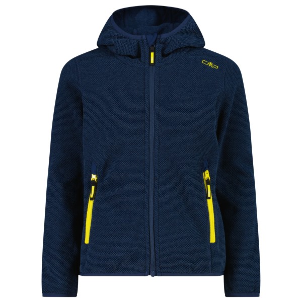 CMP - Girl's Jacket Fix Hood Jacquard Knitted 3H19825 - Fleecejacke Gr 128 blau von CMP