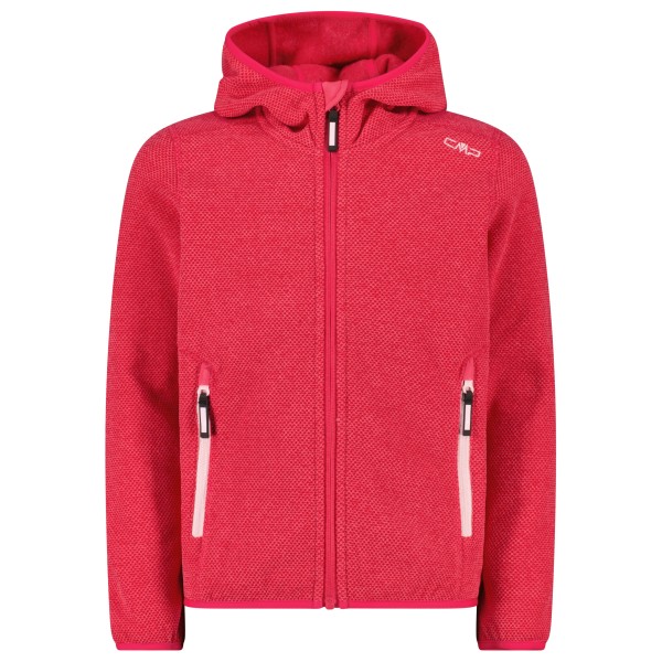 CMP - Girl's Jacket Fix Hood Jacquard Knitted 3H19825 - Fleecejacke Gr 164 rot von CMP