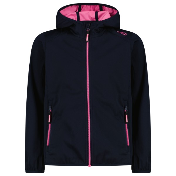 CMP - Girl's Jacket Fix Hood Light Softshell - Softshelljacke Gr 164 schwarz/blau von CMP