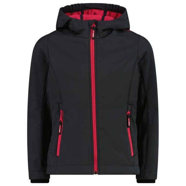 CMP - Girl's Jacket Fix Hood Softshell - Softshelljacke Gr 128 schwarz von CMP