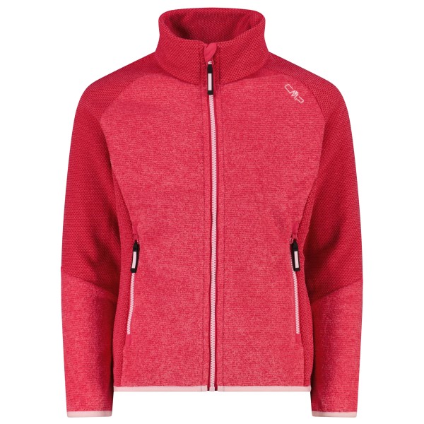 CMP - Girl's Jacket Jacquard Knitted Stripes - Fleecejacke Gr 116 rot von CMP