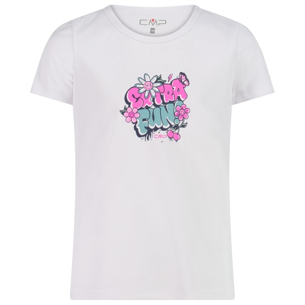 CMP - Girl's T-Shirt Piquet Print - Funktionsshirt Gr 152 weiß von CMP