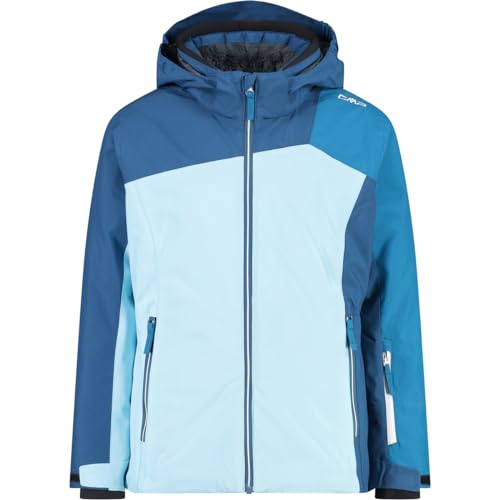 CMP Girls Jacket Fix Hood Twill Iv Colorblock-Blau - Wasserdichte funktionelle Mädchen Skijacke, Größe 128 - Farbe Anice CMP Girls Jacket Fix Hood Twill Iv Colorblock-Blau - Wasserdichte funktionelle Mädchen Skijacke, Größe 128 - Farbe Anice von CMP