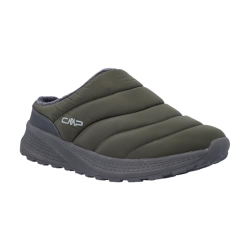 CMP HERTYS Herren Indoor Outdoor Hausschuhe - Warm Gepolsterte Slip-On Hausschuhe mit EVA-Sohle für Komfort & Schnelle Besorgungen Entworfen in Italien, Militare, 47 EU von CMP