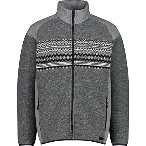 CMP Herren Bonded wooltech Jacket Turtleneck Jacke, Rauchmel-schwarz, 52 von CMP