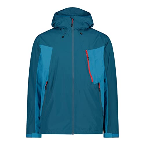 CMP Herren Jacke Regenjacke Outdoorjacke Wanderjacke Jacket Fix Hood, Farbe:Blau, Größe:48, Artikel:-M916 deep Lake von CMP