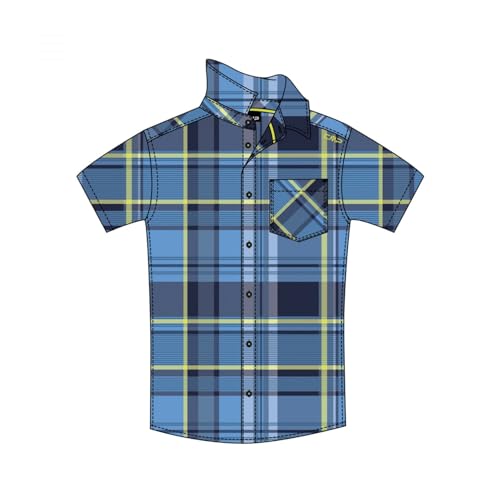 CMP Herren Kurzärmeliges Hemd Poloshirt, Lime-River-b.Blue, 48 von CMP
