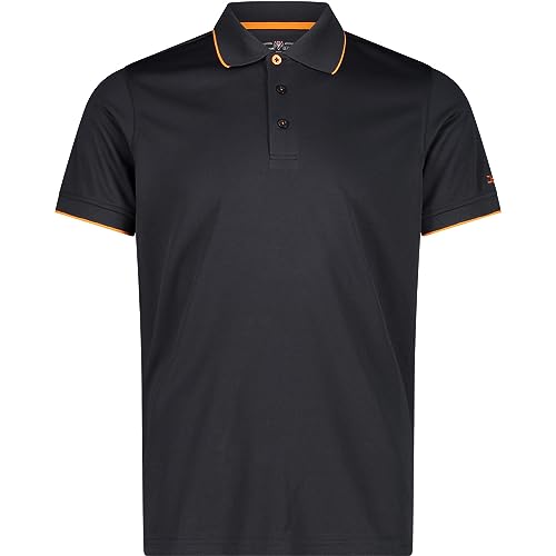 CMP Herren Polo T-Shirt, Antracite-Flame, 52 von CMP